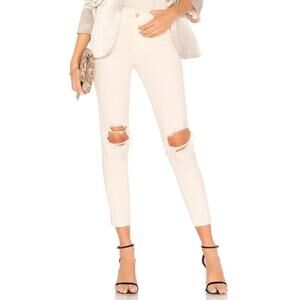 NWT L'Agence Margot High Rise Skinny Jeans Vintage White Destructed Ripped Sz 24